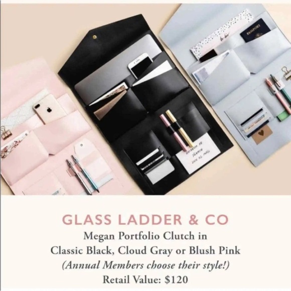 NWT Glass Ladder & Co. Megan Portfolio Clutch - Gray - Picture 4 of 13